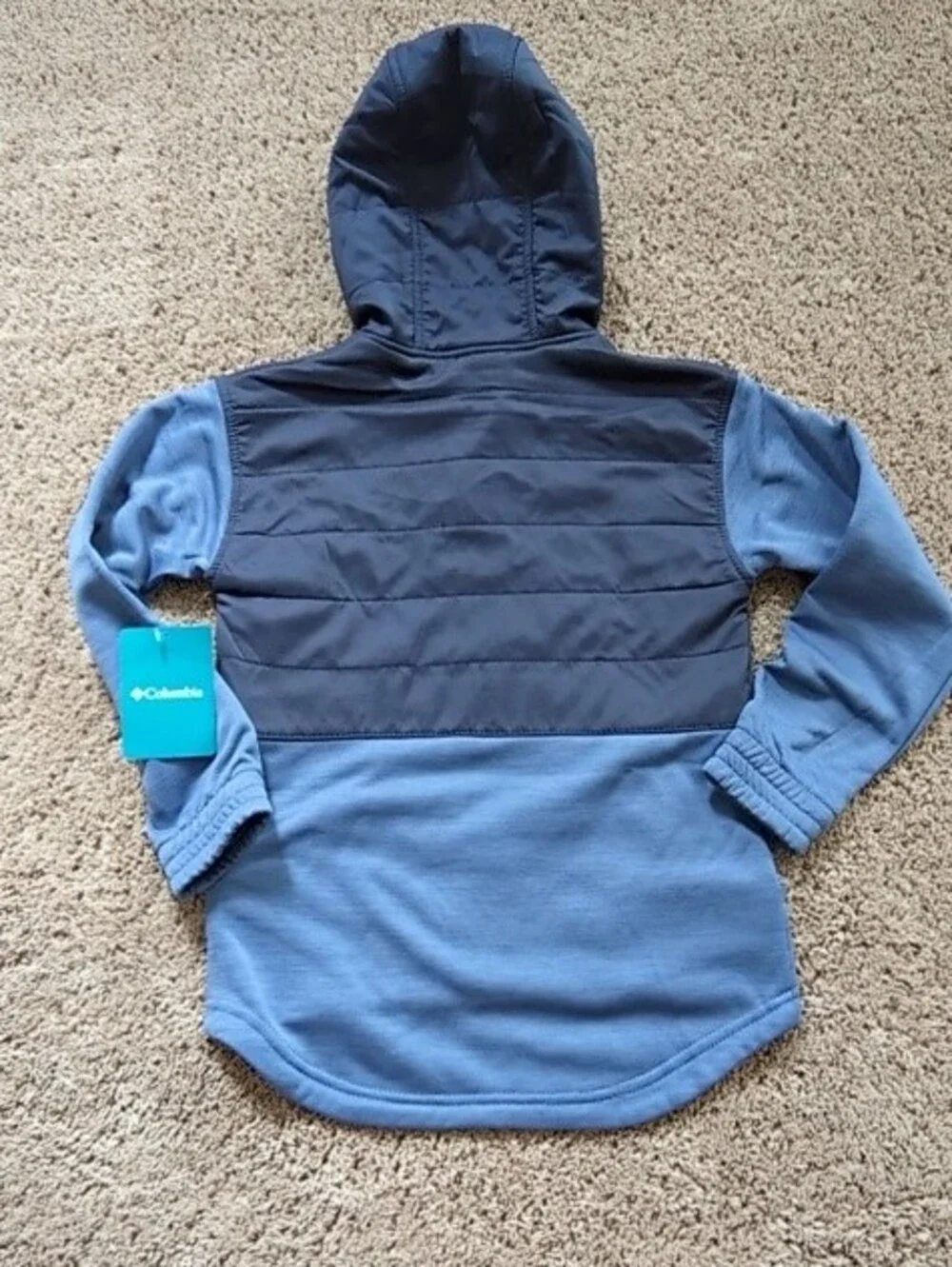 Columbia Kids Two-Tone Navy and Light Blue Hooded Fleece Jacket